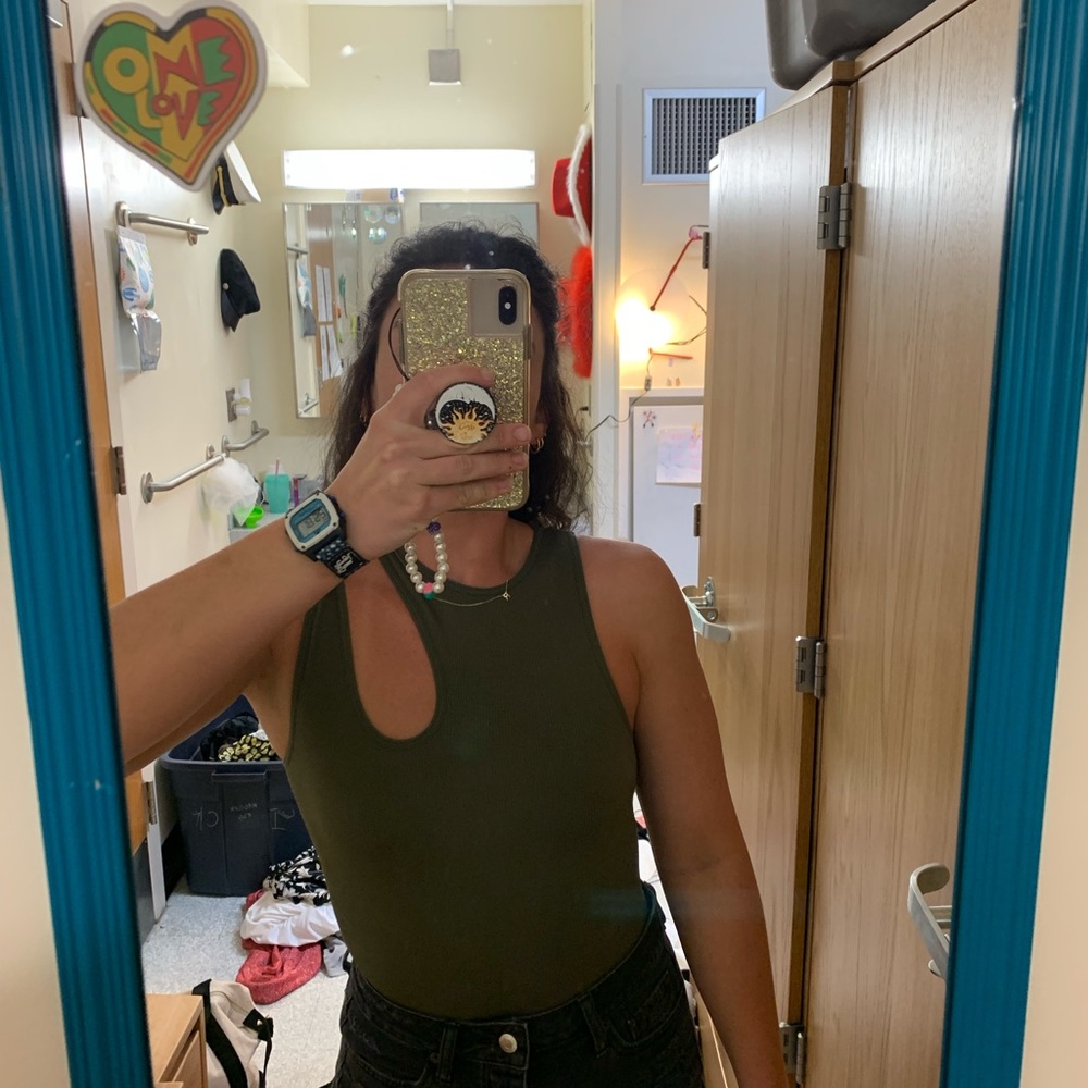 Asymmetrical Green Body Suit